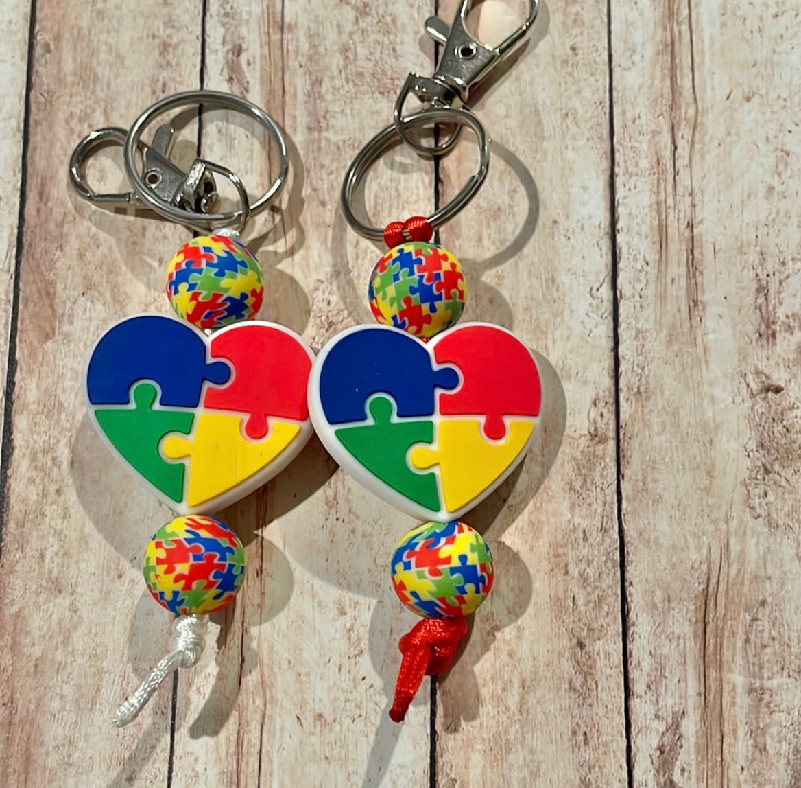 Autism awareness zipper pull