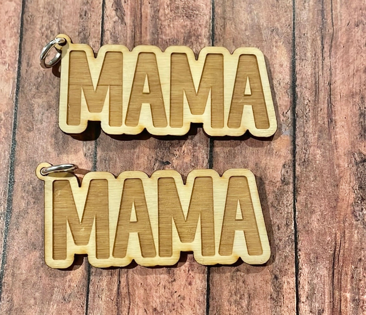 Mama wooden tag