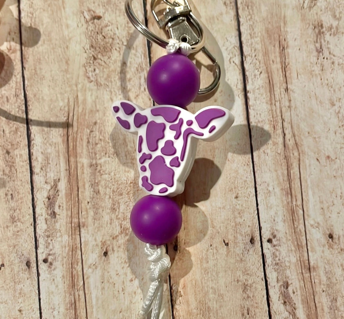 Colorful cow zipper pull