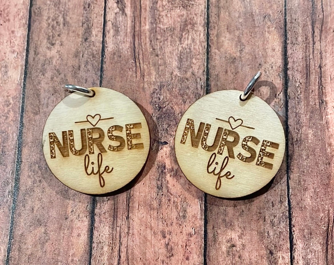 Nurse life wooden tag